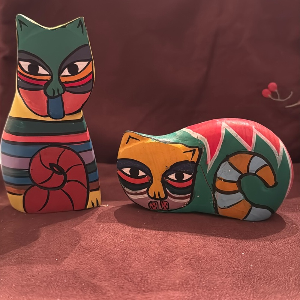 🐈⬛ Vintage Laurel Burch wooden cats - Picture 1 of 10